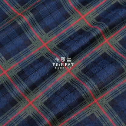 Corduroy - Tartan fabric Navy 燈芯絨 - FO:REST Fabric 布恩堂Liberty fabrictana lawnjapanese fabricykk zipper