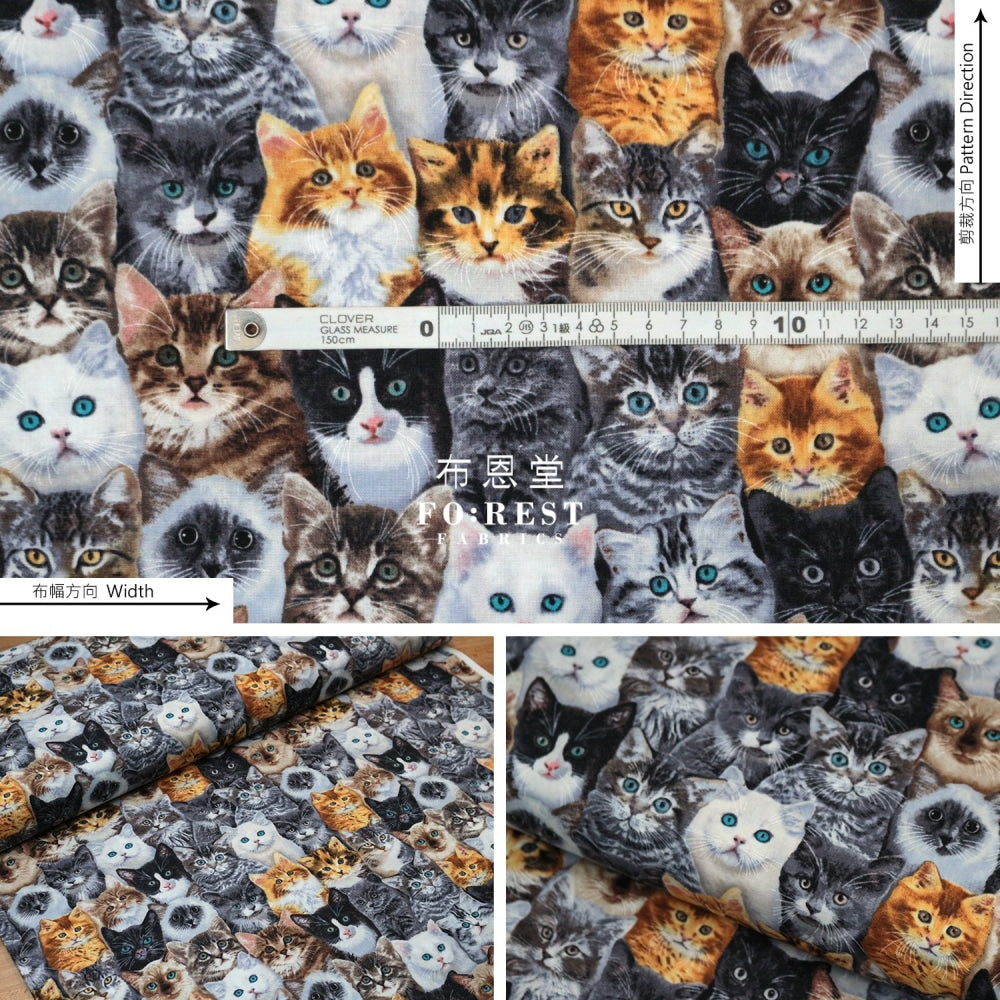 Cotton - A Lot Of Cats Fabric