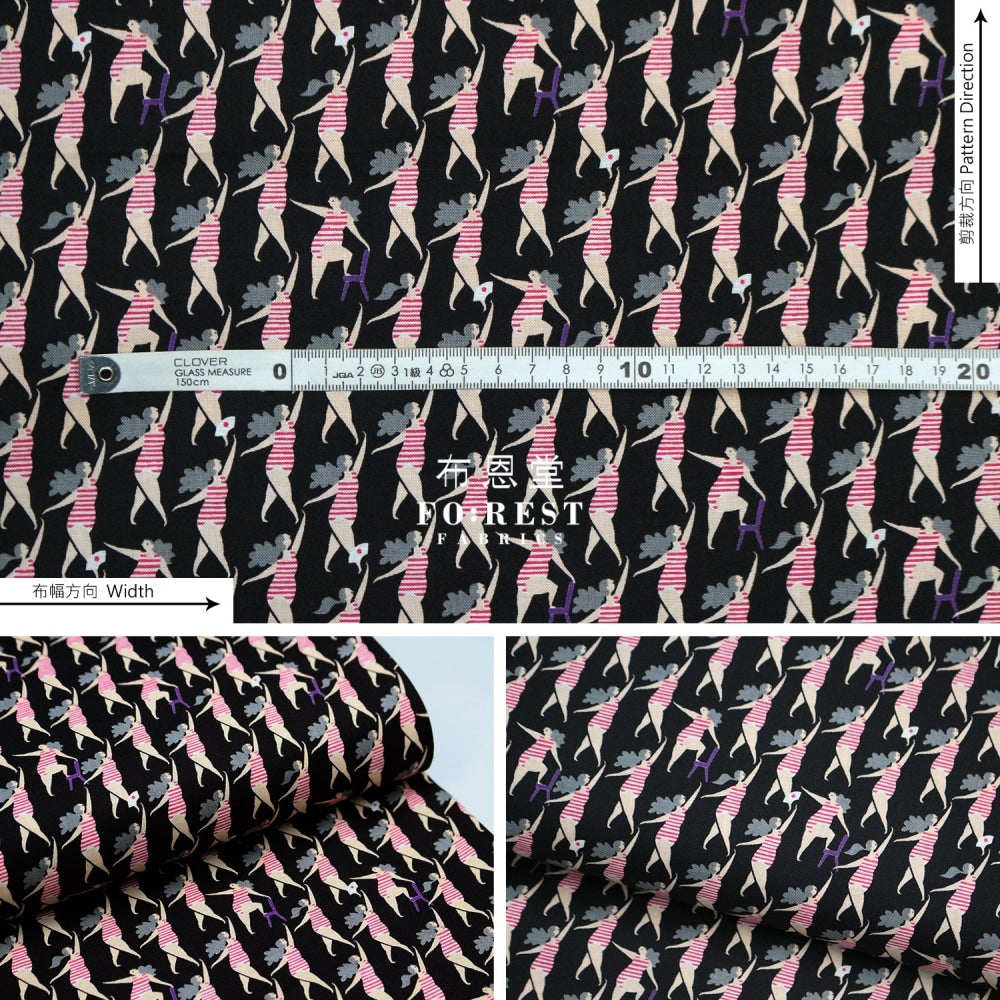 Cotton - Action Chair Dance Fabric Black