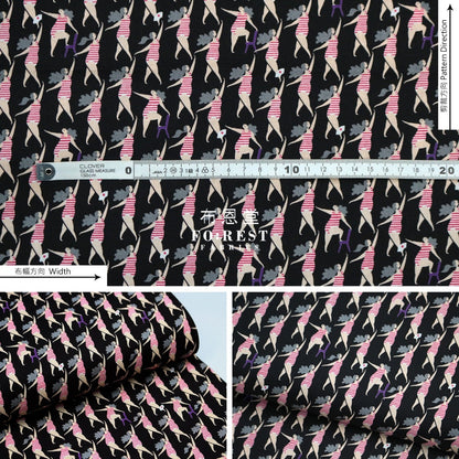 Cotton - Action Chair Dance Fabric Black
