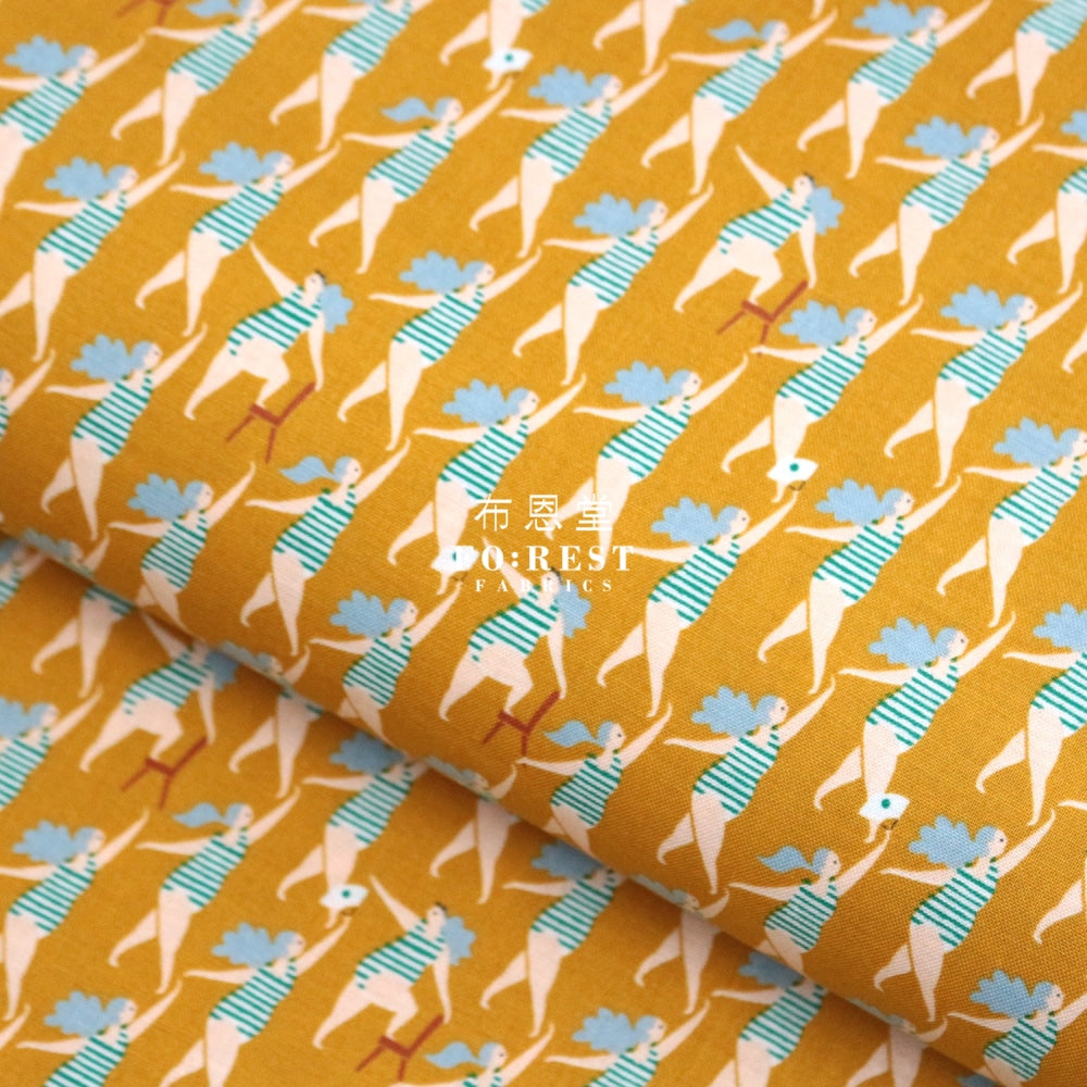 Cotton - Action Chair Dance Fabric Mustard