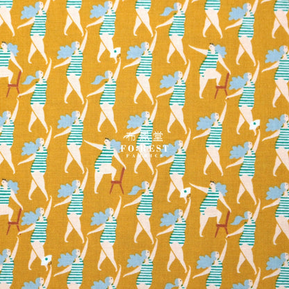Cotton - Action Chair Dance Fabric Mustard