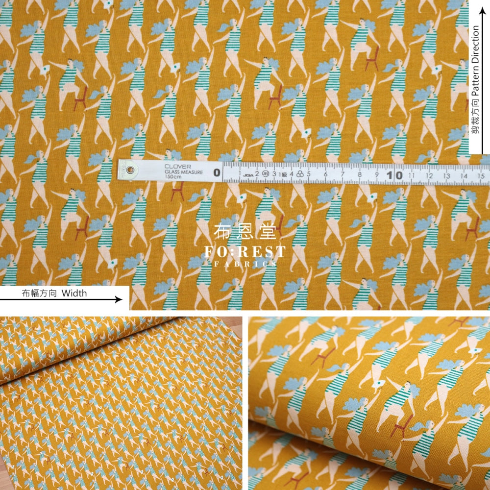Cotton - Action Chair Dance Fabric Mustard