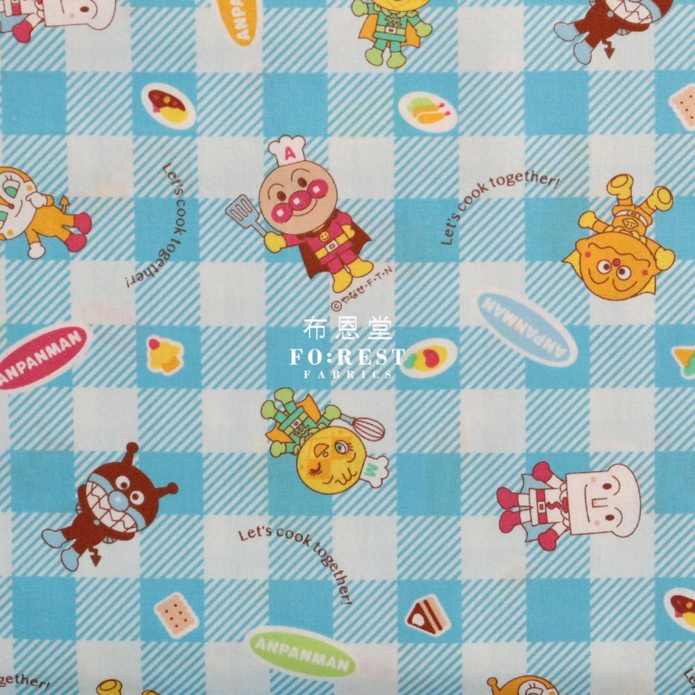 cotton - Anpanman fabric LT.BLUE (member) - FO:REST Fabric 布恩堂Liberty fabrictana lawnjapanese fabricykk zipper