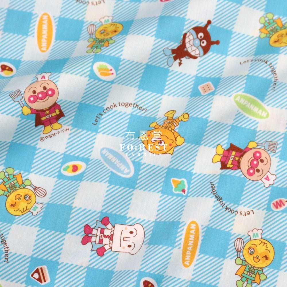 cotton - Anpanman fabric LT.BLUE (member) - FO:REST Fabric 布恩堂Liberty fabrictana lawnjapanese fabricykk zipper