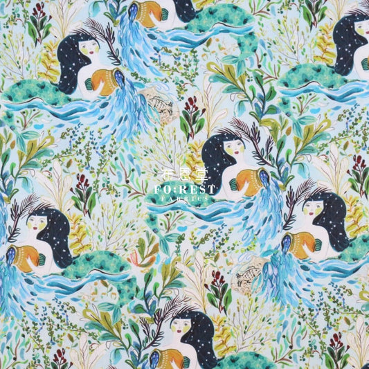 cotton - AQUARIUS fabric - FO:REST Fabric 布恩堂Liberty fabrictana lawnjapanese fabricykk zipper