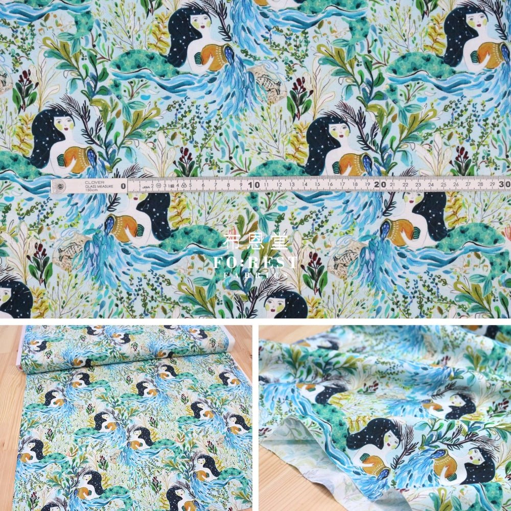 cotton - AQUARIUS fabric - FO:REST Fabric 布恩堂Liberty fabrictana lawnjapanese fabricykk zipper