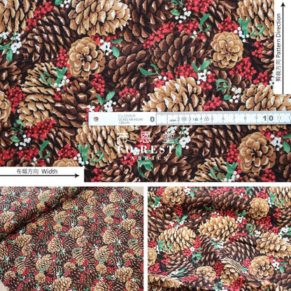 cotton - Autumn Woodland Friends Metallic fabric Red - FO:REST Fabric 布恩堂Liberty fabrictana lawnjapanese fabricykk zipper