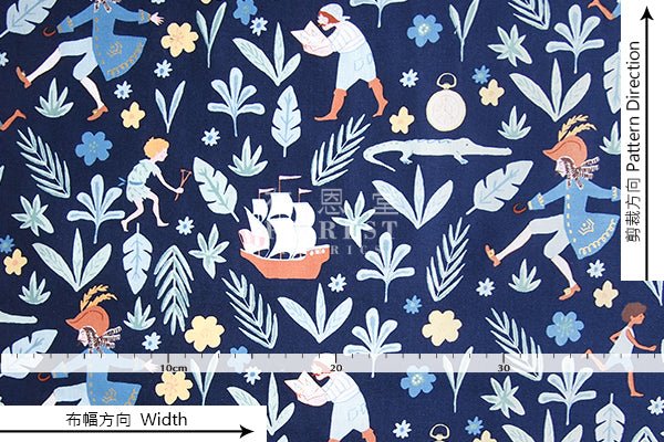 cotton - Awfully big adventure fabric - navy - FO:REST Fabric 布恩堂Liberty fabrictana lawnjapanese fabricykk zipper