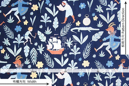 cotton - Awfully big adventure fabric - navy - FO:REST Fabric 布恩堂Liberty fabrictana lawnjapanese fabricykk zipper