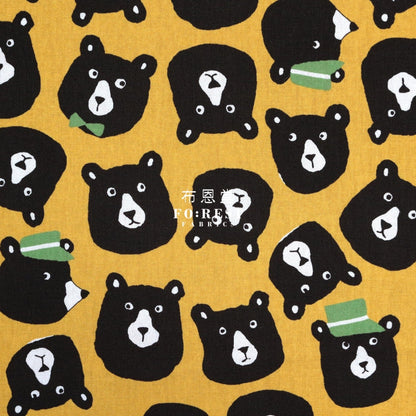 Cotton - Bear Fabric Mustard
