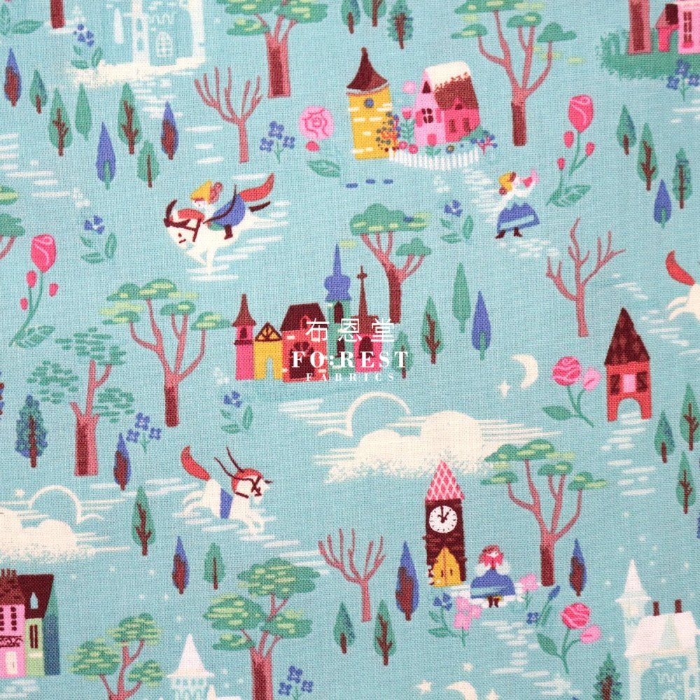 Cotton - Beauty and Beast Countryside fabric Blue - FO:REST Fabric 布恩堂Liberty fabrictana lawnjapanese fabricykk zipper