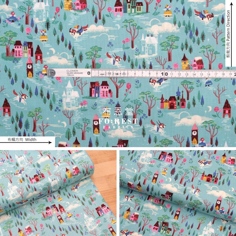 Cotton - Beauty and Beast Countryside fabric Blue - FO:REST Fabric 布恩堂Liberty fabrictana lawnjapanese fabricykk zipper