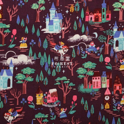 Cotton - Beauty and Beast Countryside fabric Wine - FO:REST Fabric 布恩堂Liberty fabrictana lawnjapanese fabricykk zipper