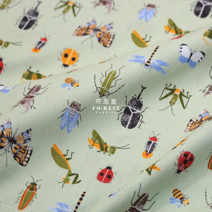 cotton - Beetle fabric 甲蟲王者 LT.GREEN - FO:REST Fabric 布恩堂Liberty fabrictana lawnjapanese fabricykk zipper