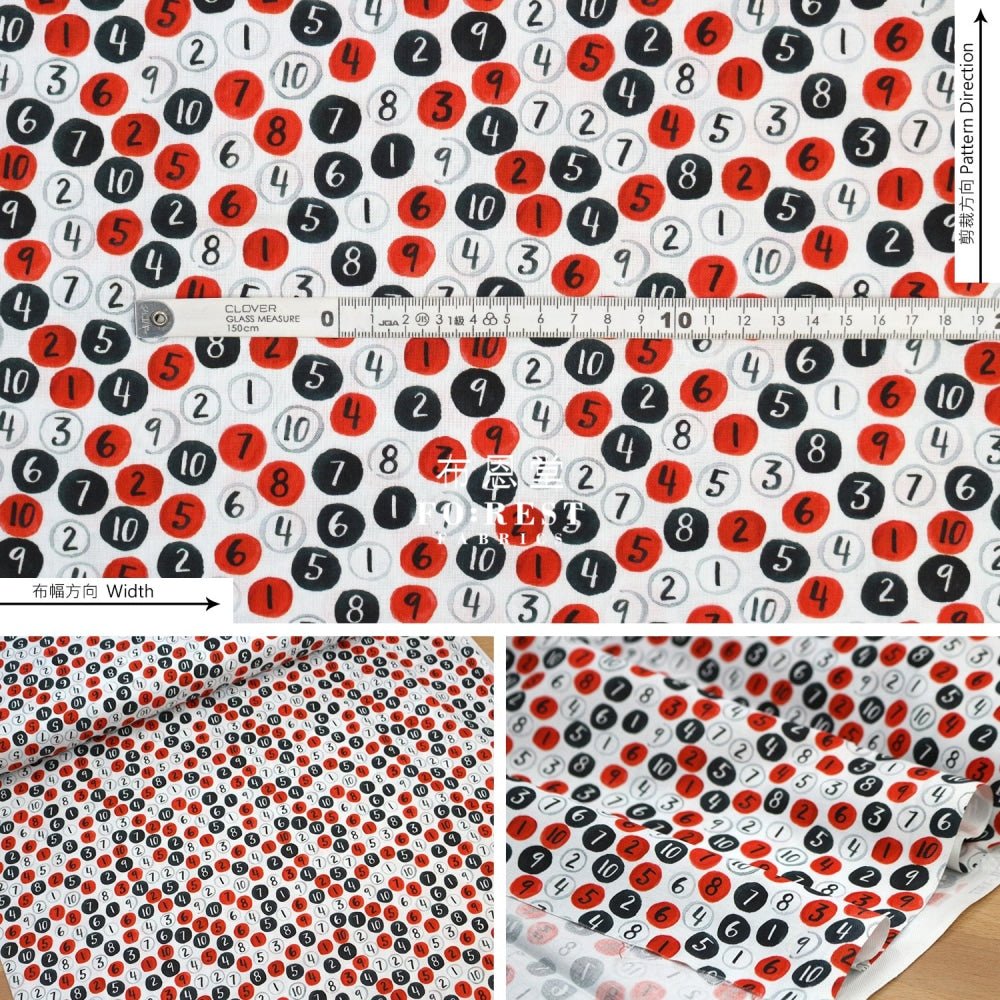 cotton - Bingo Balls fabric - FO:REST Fabric 布恩堂Liberty fabrictana lawnjapanese fabricykk zipper