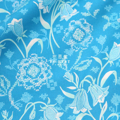 cotton - Brilliant Blooms Fabric Blue - FO:REST Fabric 布恩堂Liberty fabrictana lawnjapanese fabricykk zipper