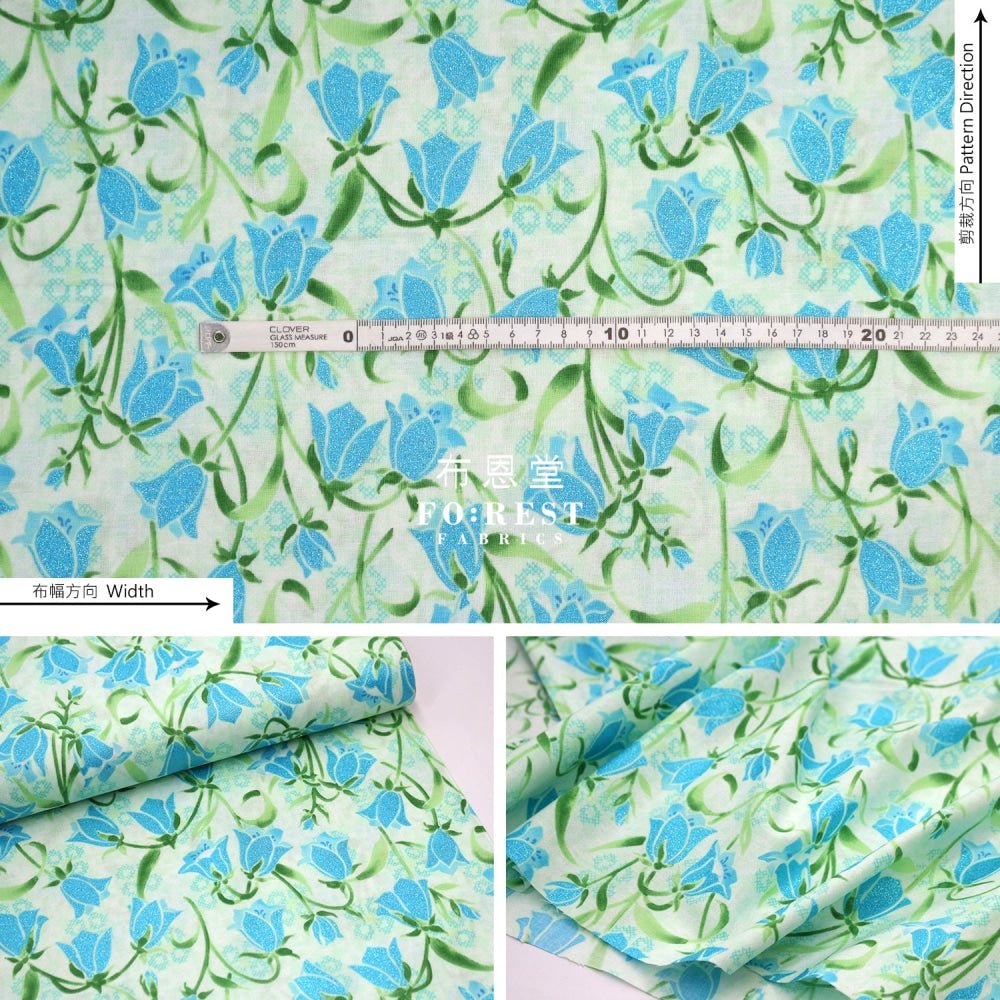 cotton - Brilliant Blooms Fabric Green - FO:REST Fabric 布恩堂Liberty fabrictana lawnjapanese fabricykk zipper