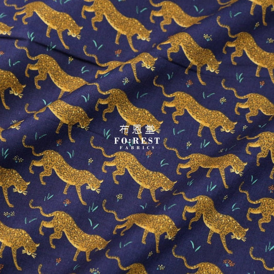 cotton - Camont Jaguar - Navy Metallic fabric - FO:REST Fabric 布恩堂Liberty fabrictana lawnjapanese fabricykk zipper