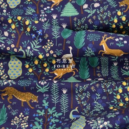 cotton - Camont Menagerie - Navy Metallic fabric - FO:REST Fabric 布恩堂Liberty fabrictana lawnjapanese fabricykk zipper