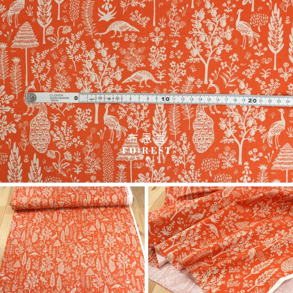 cotton - Camont Menagerie Silhouette - Orange fabric - FO:REST Fabric 布恩堂Liberty fabrictana lawnjapanese fabricykk zipper
