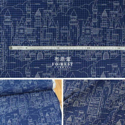 Cotton - Castle Plans Fabric