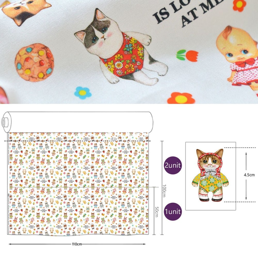 cotton - Cat looking at me Fabric - FO:REST Fabric 布恩堂Liberty fabrictana lawnjapanese fabricykk zipper