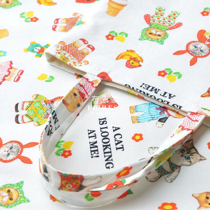 cotton - Cat looking at me Fabric - FO:REST Fabric 布恩堂Liberty fabrictana lawnjapanese fabricykk zipper