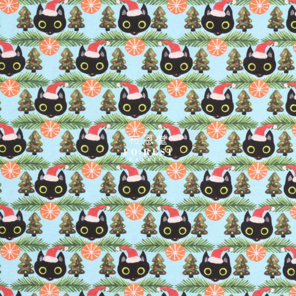 cotton - Christmas cats fabric - FO:REST Fabric 布恩堂Liberty fabrictana lawnjapanese fabricykk zipper