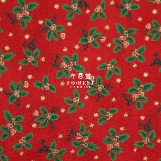 Cotton - Christmas Flower With Metallic Fabric Red Cotton