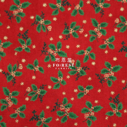cotton - Christmas flower with metallic fabric Red - FO:REST Fabric 布恩堂Liberty fabrictana lawnjapanese fabricykk zipper