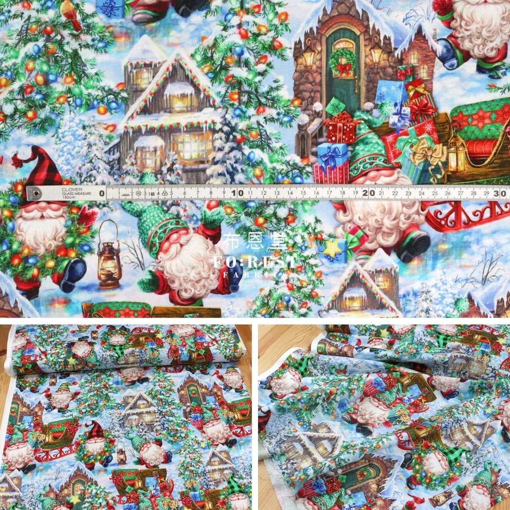 cotton - Christmas Gnomes fabric - FO:REST Fabric 布恩堂Liberty fabrictana lawnjapanese fabricykk zipper