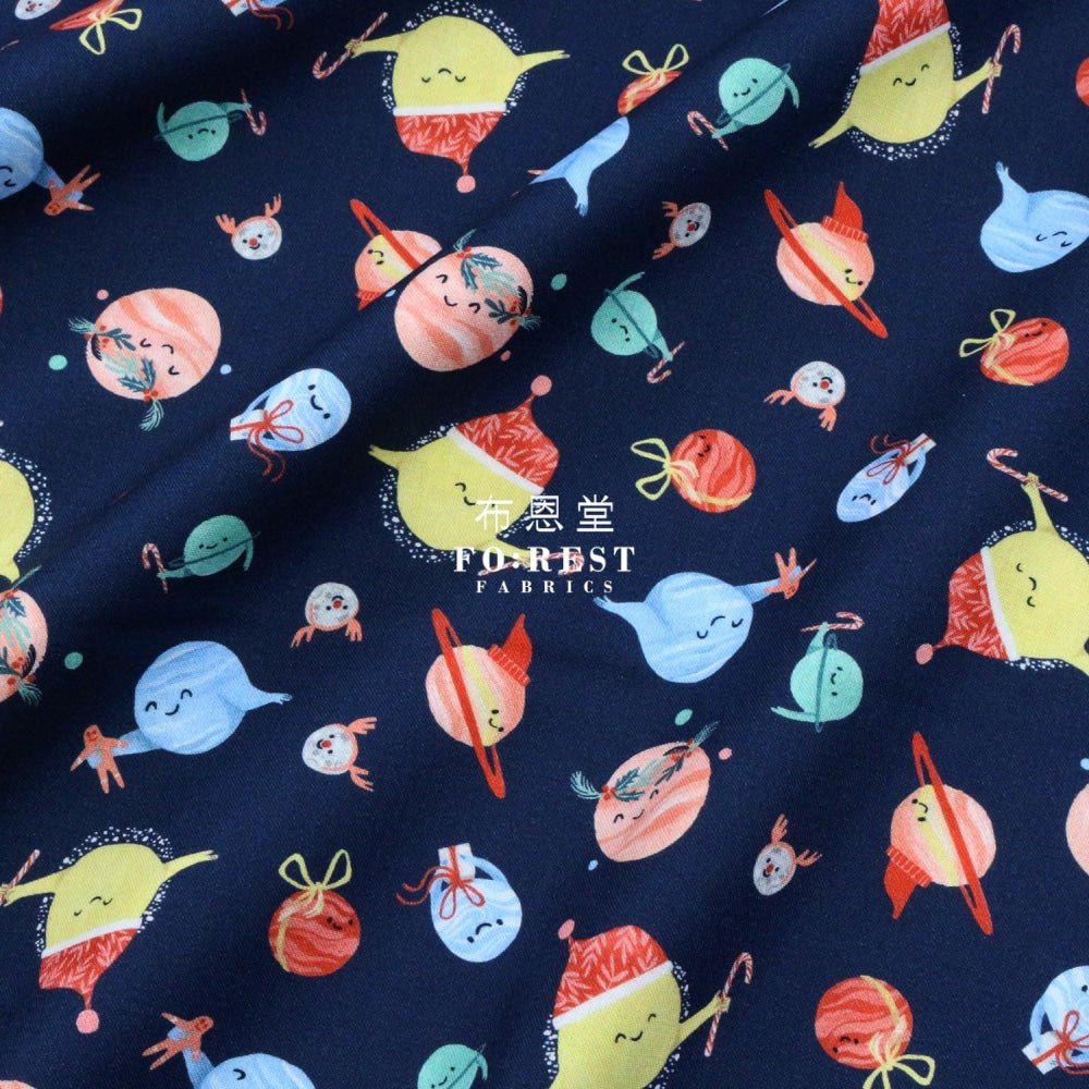 cotton - Christmas Planets fabric - FO:REST Fabric 布恩堂Liberty fabrictana lawnjapanese fabricykk zipper