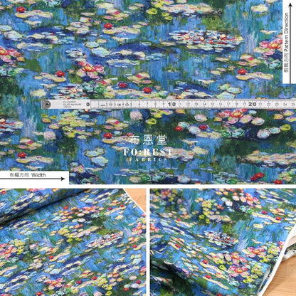 cotton - Claude Monet Water Lilies fabric - FO:REST Fabric 布恩堂Liberty fabrictana lawnjapanese fabricykk zipper