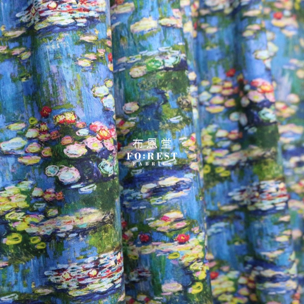 cotton - Claude Monet Water Lilies fabric - FO:REST Fabric 布恩堂Liberty fabrictana lawnjapanese fabricykk zipper