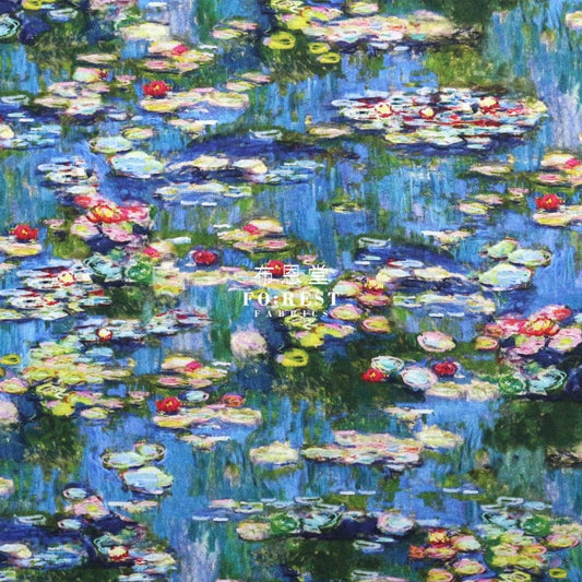 cotton - Claude Monet Water Lilies fabric - FO:REST Fabric 布恩堂Liberty fabrictana lawnjapanese fabricykk zipper