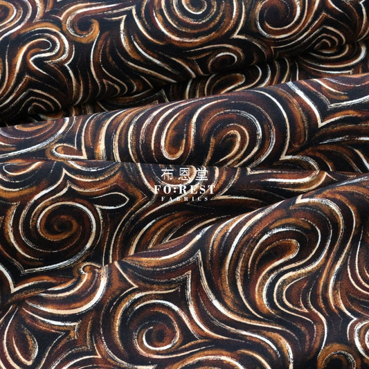 Cotton - Coffee Swirls Espresso Fabric