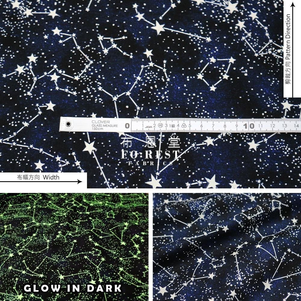 cotton - Constellation fabric (glow in dark) 夜光 - FO:REST Fabric 布恩堂Liberty fabrictana lawnjapanese fabricykk zipper