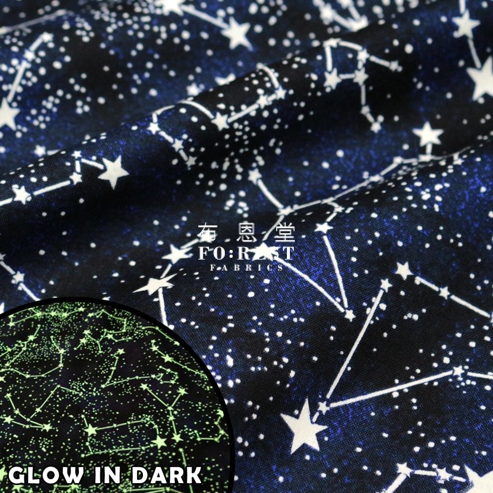 cotton - Constellation fabric (glow in dark) 夜光 - FO:REST Fabric 布恩堂Liberty fabrictana lawnjapanese fabricykk zipper