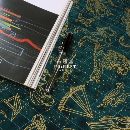 cotton - Constellation in Emerald Metallic fabric - FO:REST Fabric 布恩堂Liberty fabrictana lawnjapanese fabricykk zipper