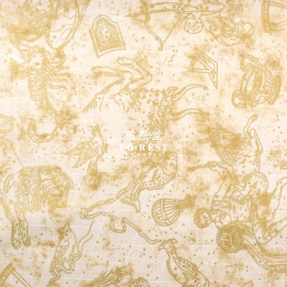cotton - Constellation in Milky Metallic fabric - FO:REST Fabric 布恩堂Liberty fabrictana lawnjapanese fabricykk zipper