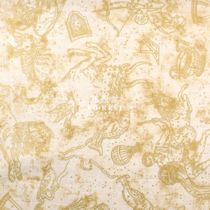 cotton - Constellation in Milky Metallic fabric - FO:REST Fabric 布恩堂Liberty fabrictana lawnjapanese fabricykk zipper