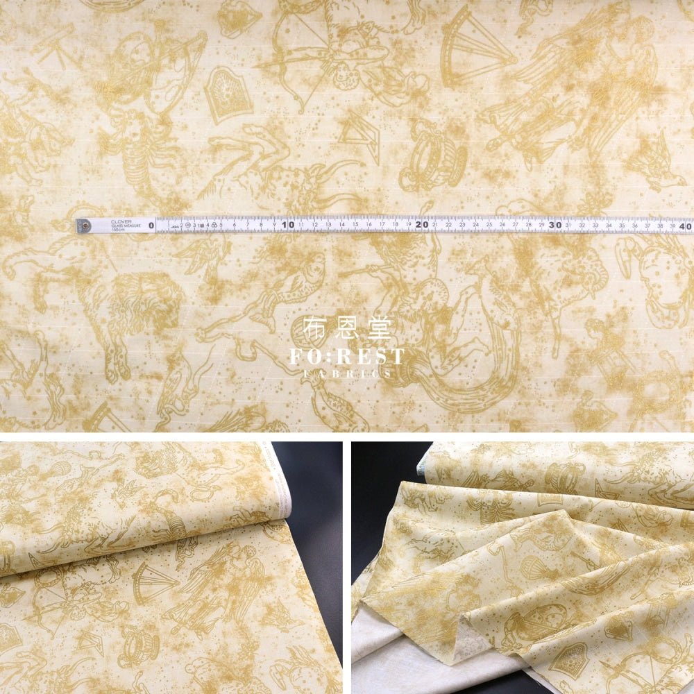 cotton - Constellation in Milky Metallic fabric - FO:REST Fabric 布恩堂Liberty fabrictana lawnjapanese fabricykk zipper