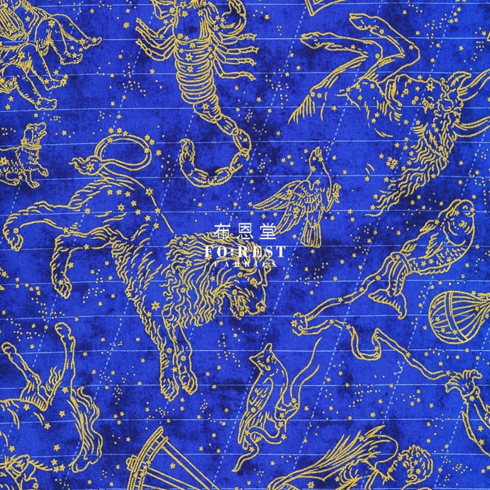 cotton - Constellation in Sapphire Metallic fabric - FO:REST Fabric 布恩堂Liberty fabrictana lawnjapanese fabricykk zipper