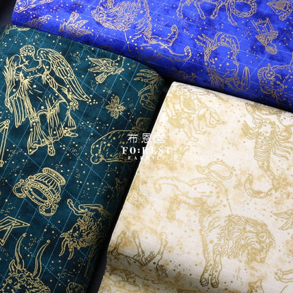 cotton - Constellation in Sapphire Metallic fabric - FO:REST Fabric 布恩堂Liberty fabrictana lawnjapanese fabricykk zipper