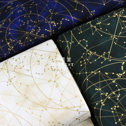 cotton - Constellations in MidNight Metallic fabric - FO:REST Fabric 布恩堂Liberty fabrictana lawnjapanese fabricykk zipper