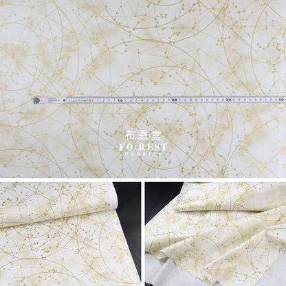 Cotton - Constellations In Milky Metallic Fabric