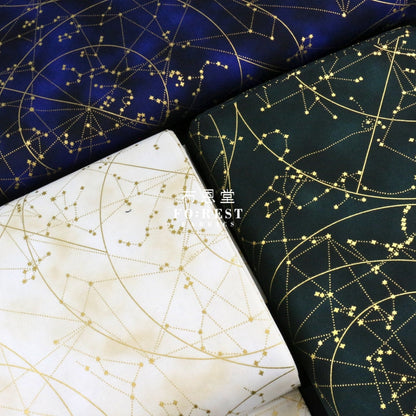 Cotton - Constellations In Milky Metallic Fabric