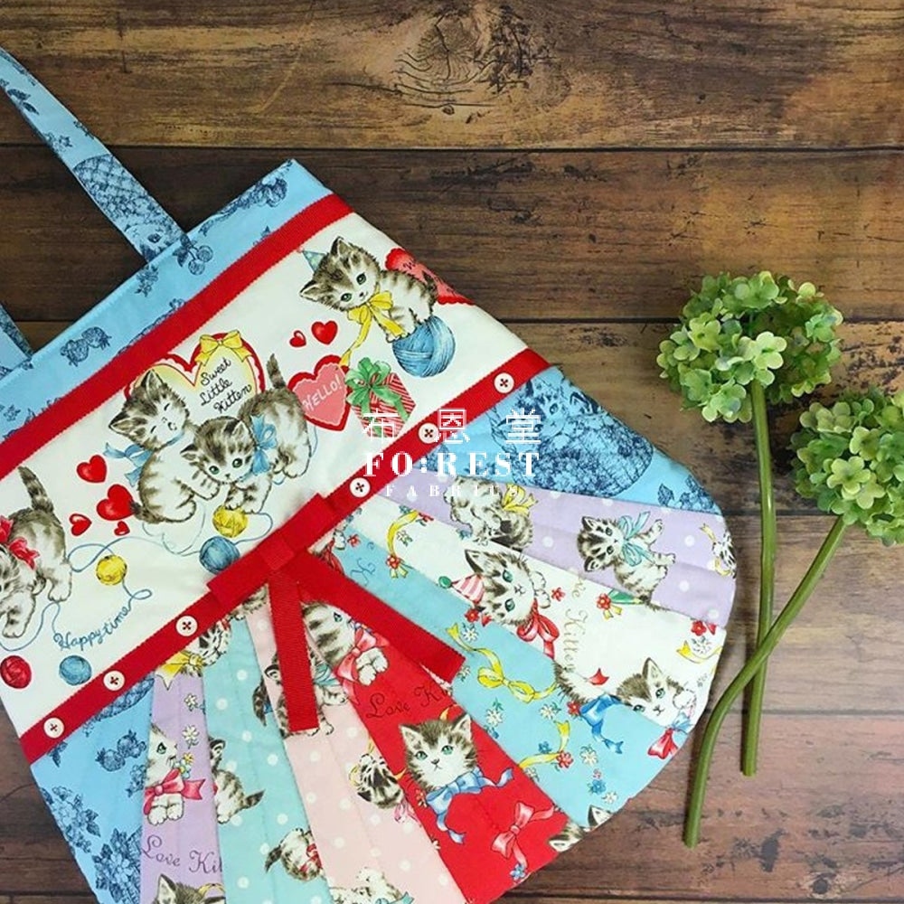 Cotton - Dear Little World Cats Bowknot Fabric