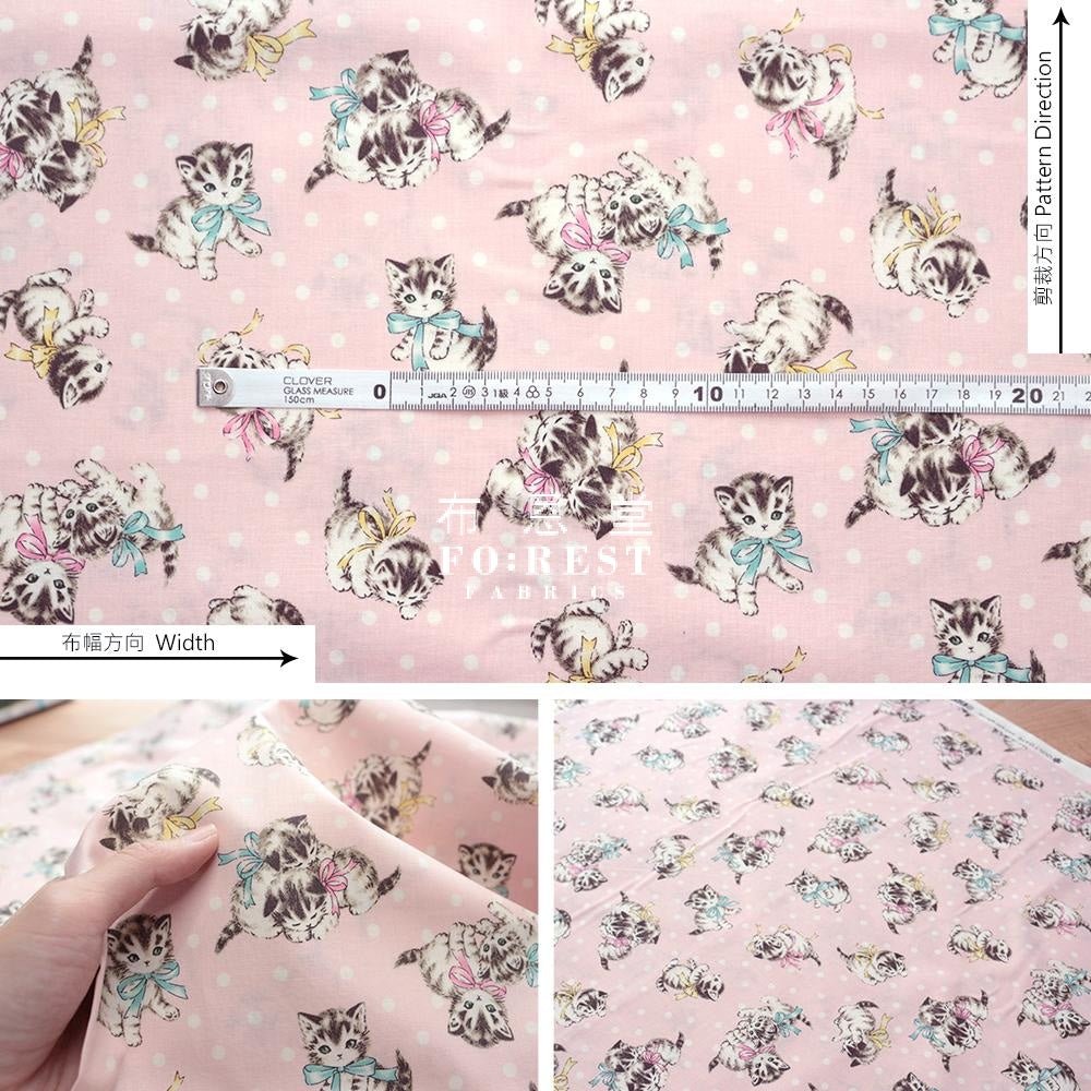 cotton - Dear Little World - Cats Dot fabric - FO:REST Fabric 布恩堂Liberty fabrictana lawnjapanese fabricykk zipper
